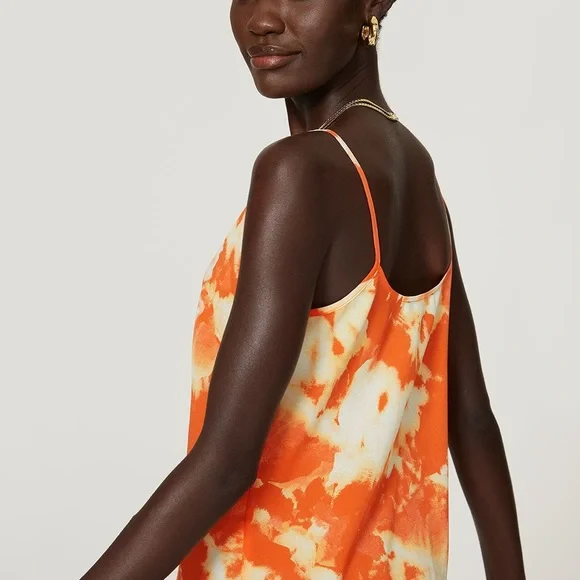 Thakoon Collective Orange Tie Dye Slip Tank - Size 6 - Picture 9 of 9